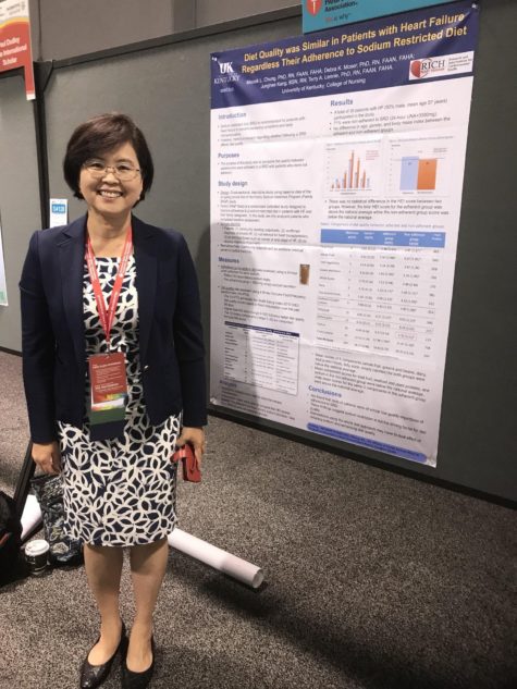 Dr. Missook Chung in front of her poster at Scientific Sessions