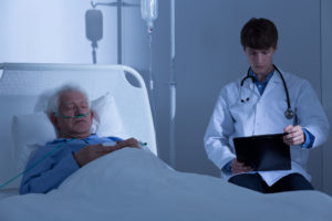elderly man in hospital