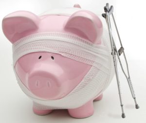 Piggy bank with bandages